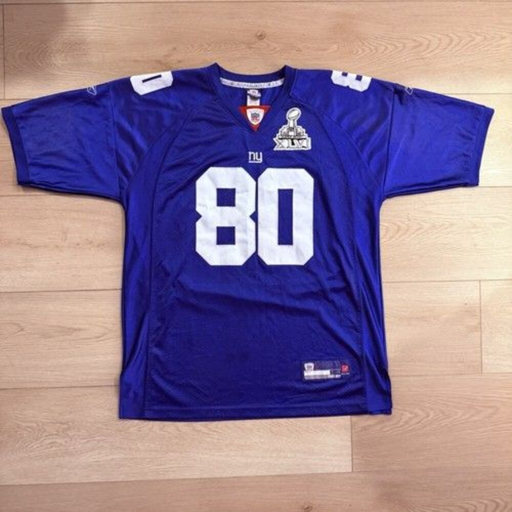 Reebok NFL New York Giants Victor Cruz #80 Super Bowl XLVI Blue Jersey, Size 54